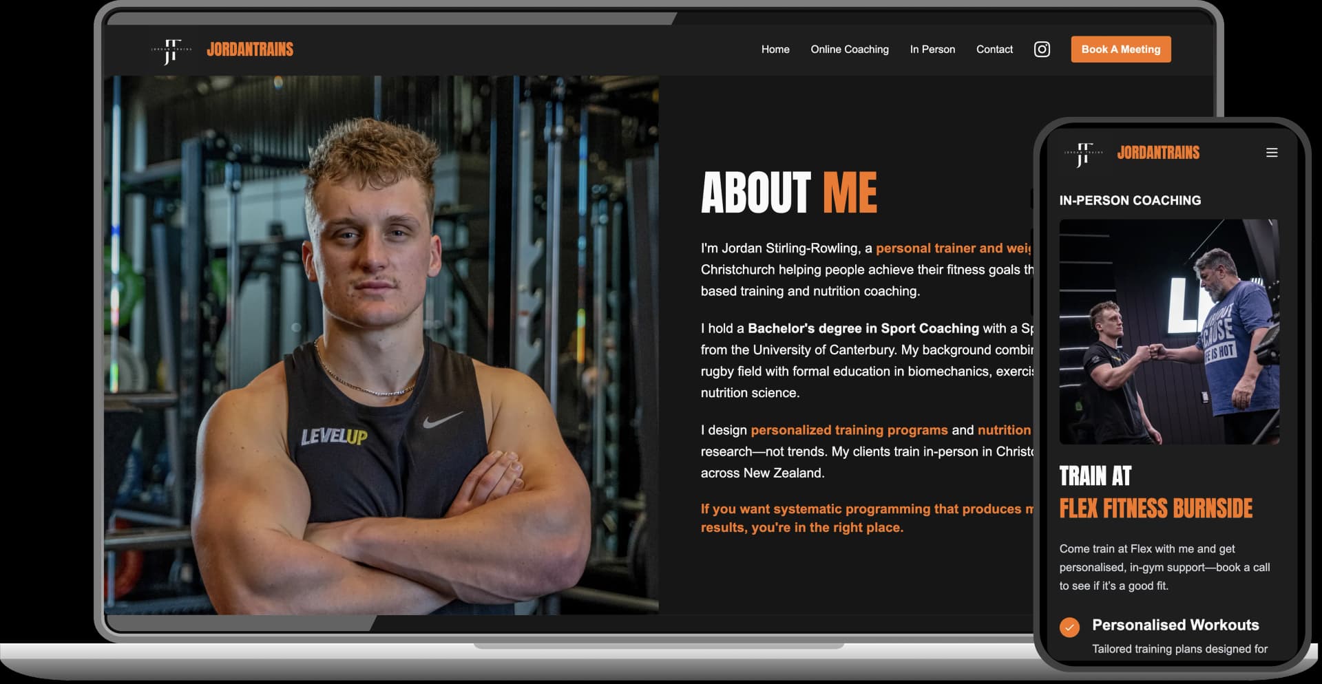 JordanTrains Website - About Page